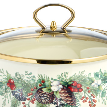 Кастрюля эмалированная со стеклянной крышкой серия "CELEBRATION", 2.8 л, 20*12 см AGNESS 943-084-1
