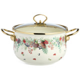 Кастрюля эмалированная со стеклянной крышкой серия "CELEBRATION", 3.6 л, 22*13 см AGNESS 943-085