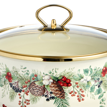 Кастрюля эмалированная со стеклянной крышкой серия "CELEBRATION", 3.6 л, 22*13 см AGNESS 943-085-1