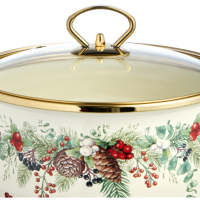 Кастрюля эмалированная со стеклянной крышкой серия "CELEBRATION", 3.6 л, 22*13 см AGNESS 943-085-1