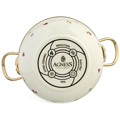 Кастрюля эмалированная со стеклянной крышкой серия "CELEBRATION", 3.6 л, 22*13 см AGNESS 943-085-4