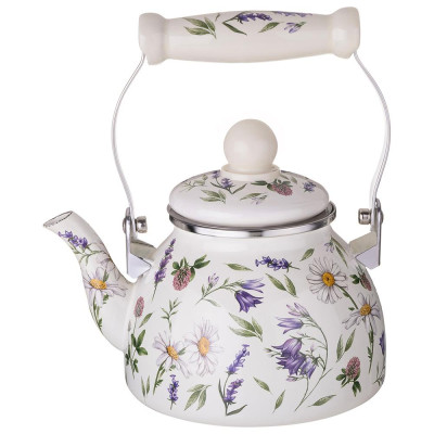 Чайник эмалированный со съемным фильтром из нжс серия "FLOWER STORY", 1,1 л AGNESS 943-091