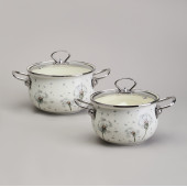 Набор кастрюль эмалированный, серия "DANDELION" 4пр. 2,0/2,8л диа.18/20см AGNESS 943-100