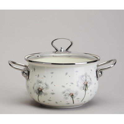 Набор кастрюль эмалированный, серия "DANDELION" 4пр. 2,0/2,8л диа.18/20см AGNESS 943-100-3