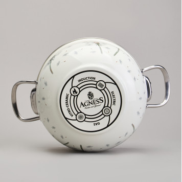 Набор кастрюль эмалированный, серия "DANDELION" 4пр. 2,0/2,8л диа.18/20см AGNESS 943-100-4