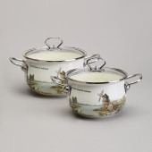 Набор кастрюль эмалированный, серия "FAMILY HOUSE" 4пр. 2,0/2,8л диа.18/20см AGNESS 943-101