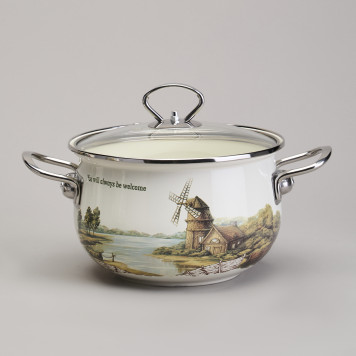 Набор кастрюль эмалированный, серия "FAMILY HOUSE" 4пр. 2,0/2,8л диа.18/20см AGNESS 943-101-1