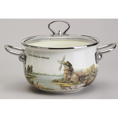 Набор кастрюль эмалированный, серия "FAMILY HOUSE" 4пр. 2,0/2,8л диа.18/20см AGNESS 943-101-1