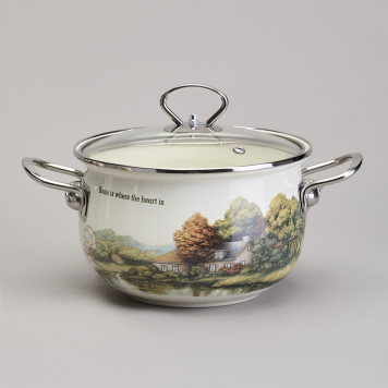 Набор кастрюль эмалированный, серия "FAMILY HOUSE" 4пр. 2,0/2,8л диа.18/20см AGNESS 943-101-2