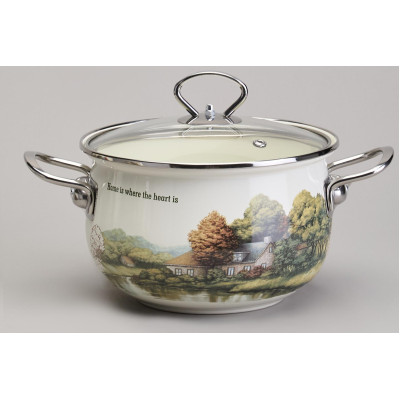 Набор кастрюль эмалированный, серия "FAMILY HOUSE" 4пр. 2,0/2,8л диа.18/20см AGNESS 943-101-2