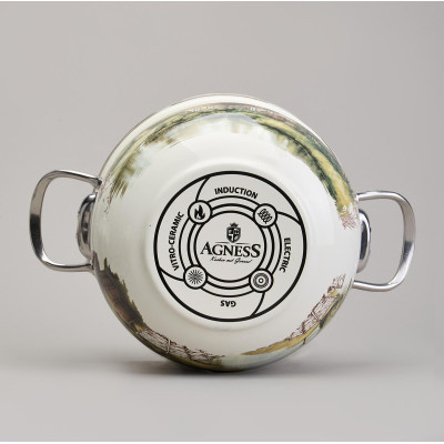 Набор кастрюль эмалированный, серия "FAMILY HOUSE" 4пр. 2,0/2,8л диа.18/20см AGNESS 943-101-3