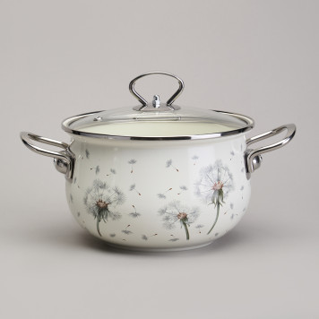 Набор кастрюль эмалированный, серия "DANDELION" 6пр. 2,0/2,8/3,8л диа.18/20/22см AGNESS 943-105-1