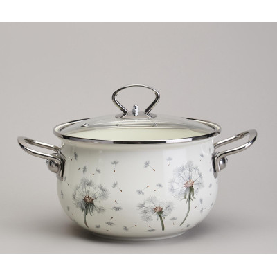 Набор кастрюль эмалированный, серия "DANDELION" 6пр. 2,0/2,8/3,8л диа.18/20/22см AGNESS 943-105-1