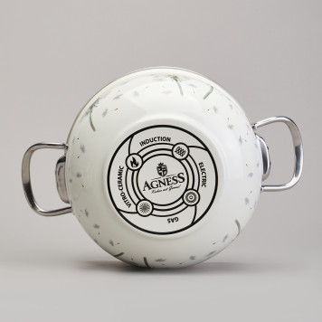 Набор кастрюль эмалированный, серия "DANDELION" 6пр. 2,0/2,8/3,8л диа.18/20/22см AGNESS 943-105-2