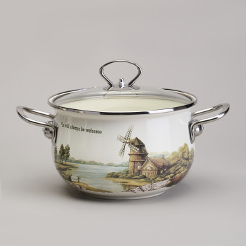 Набор кастрюль эмалированный, серия "FAMILY HOUSE" 6пр. 2,0/2,8/3,8л диа.18/20/22см AGNESS 943-106-5