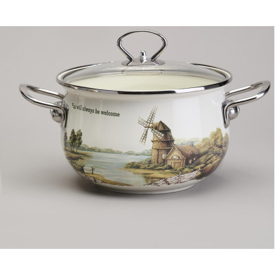 Набор кастрюль эмалированный, серия "FAMILY HOUSE" 6пр. 2,0/2,8/3,8л диа.18/20/22см AGNESS 943-106-5