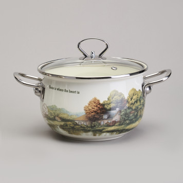 Набор кастрюль эмалированный, серия "FAMILY HOUSE" 6пр. 2,0/2,8/3,8л диа.18/20/22см AGNESS 943-106-6