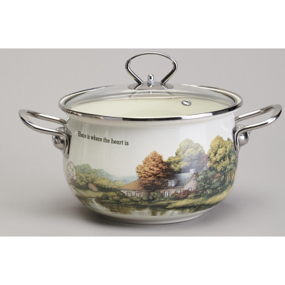 Набор кастрюль эмалированный, серия "FAMILY HOUSE" 6пр. 2,0/2,8/3,8л диа.18/20/22см AGNESS 943-106-6