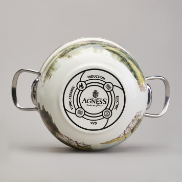 Набор кастрюль эмалированный, серия "FAMILY HOUSE" 6пр. 2,0/2,8/3,8л диа.18/20/22см AGNESS 943-106-7