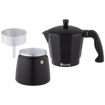 Кофеварка гейзерная "BONJOUR", 300 мл на 6 чашек AGNESS 944-011-1