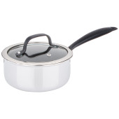 Ковш с крышкой 1,4л "IRON CHEF" 16*7,5см технология 3-ply, нерж.сталь 18/10 AGNESS 947-100