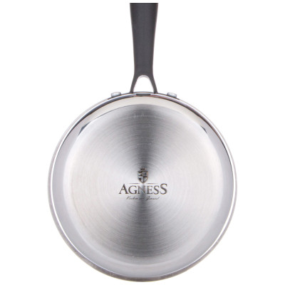 Ковш с крышкой 1,4л "IRON CHEF" 16*7,5см технология 3-ply, нерж.сталь 18/10 AGNESS 947-100-3