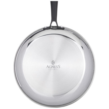 Сковорода c антипригарным покрытием "IRON CHEF" 28*5.2cm технология 3-ply, нерж.сталь 18/10 AGNESS 947-104-4