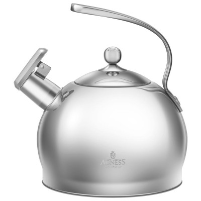 Чайник со свистком 3, 2л, термоаккумулирующее дно, 304 сталь, индукция AGNESS 948-1001