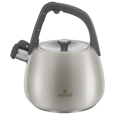 Чайник со свистком 2, 5л, термоаккумулирующее дно, 304 сталь, индукция AGNESS 948-1005