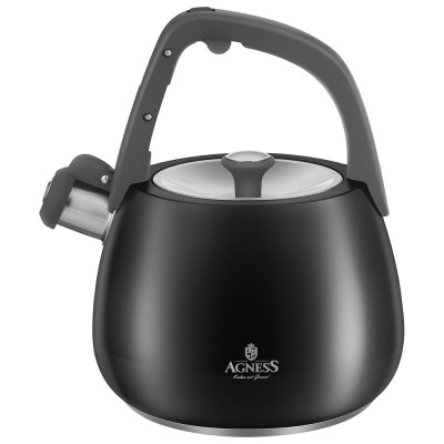 Чайник со свистком 2, 5л, термоаккумулирующее дно, 304 сталь, индукция AGNESS 948-1006