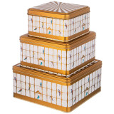 Набор емкостей для хранения "PARADISE BIRD" из 3-х штук, 1,9л/3,7л/5,8л AGNESS 949-041