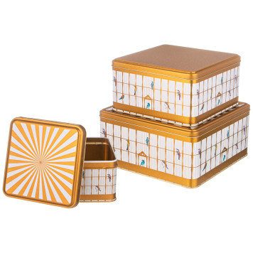 Набор емкостей для хранения "PARADISE BIRD" из 3-х штук, 1,9л/3,7л/5,8л AGNESS 949-041-1