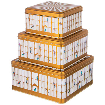 Набор емкостей для хранения "PARADISE BIRD" из 3-х штук, 1,9л/3,7л/5,8л AGNESS 949-041