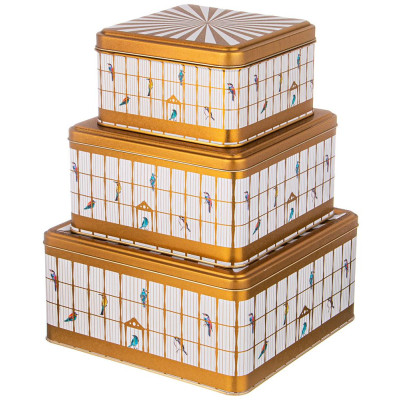 Набор емкостей для хранения "PARADISE BIRD" из 3-х штук, 1,9л/3,7л/5,8л AGNESS 949-041