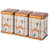 Набор емкостей для хранения "PARADISE BIRD" из 3-х штук, 10,5х10,5х16 см, 1,7л AGNESS 949-042