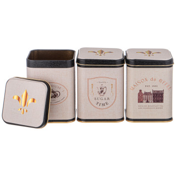 Набор емкостей для хранения "ENGLISH BREAKFAST" из 3-х штук, 9х9х12,5 см, 1л AGNESS 949-064-1