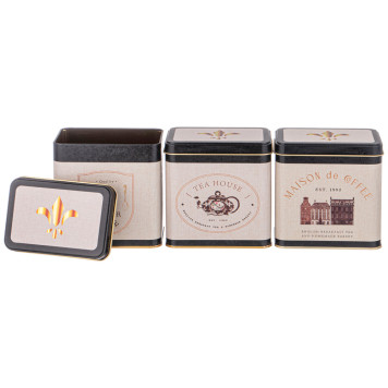 Набор емкостей для хранения "ENGLISH BREAKFAST" из 3-х штук, 8х12х12 см, 1л AGNESS 949-066-1