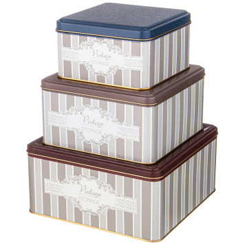 Набор емкостей для хранения "ELEGANCE" из 3-х штук, 1,9л/3,7л/5,8л AGNESS 949-070