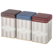Набор емкостей для хранения "ELEGANCE" из 3-х штук, 10,5х10,5х16 см, 1,7л AGNESS 949-071