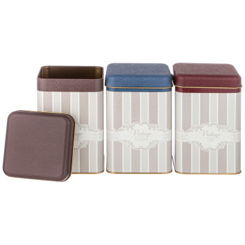 Набор емкостей для хранения "ELEGANCE" из 3-х штук, 10,5х10,5х16 см, 1,7л AGNESS 949-071-1