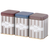 Набор емкостей для хранения "ELEGANCE" из 3-х штук, 9х9х12,5 см, 1л AGNESS 949-072