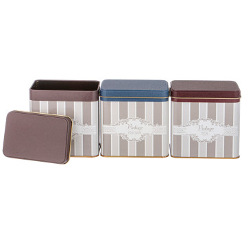 Набор емкостей для хранения "ELEGANCE" из 3-х штук, 8х12х12 см, 1л AGNESS 949-074-1