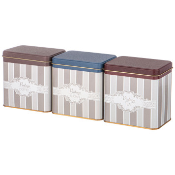 Набор емкостей для хранения "ELEGANCE" из 3-х штук, 8х12х12 см, 1л AGNESS 949-074-3