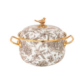 Кастрюля эмалированная с крышкой, серия ROYAL GARDEN 2,1л, диа.16см подходит для индукцион.пл AGNESS 950-081