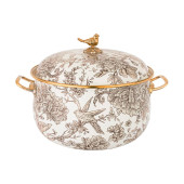 Кастрюля эмалированная с крышкой, серия ROYAL GARDEN 3,8л, диа.20см подходит для индукцион.пл AGNESS 950-083