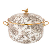 Кастрюля эмалированная с крышкой, серия ROYAL GARDEN 4,8л, диа.22см подходит для индукцион.пл AGNESS 950-084