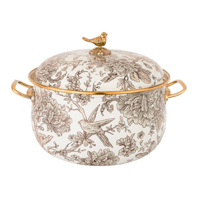 Кастрюля эмалированная с крышкой, серия ROYAL GARDEN 4,8л, диа.22см подходит для индукцион.пл AGNESS 950-084