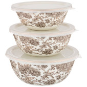 Набор мисок эмалирован. с пластик.крышками, серия ROYAL GARDEN 6пр. 14/16/18см, 0, 6/0, 9/1, 3л AGNESS 950-097