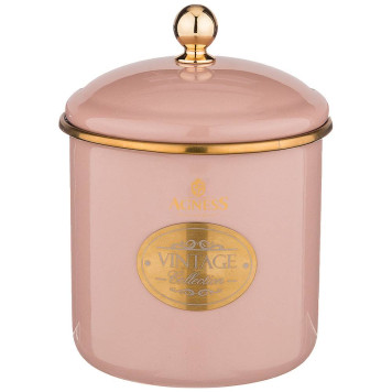 Банка для сыпучих продуктов , эмалированная, серия ТЮДОР 12 х 12см / 1,2л AGNESS 950-285