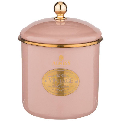 Банка для сыпучих продуктов , эмалированная, серия ТЮДОР 12 х 12см / 1,2л AGNESS 950-285